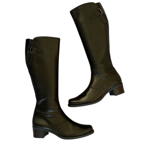 Paul Green Black Leather Riding Boots UK 3 US 5.5 - Picture 1 of 9